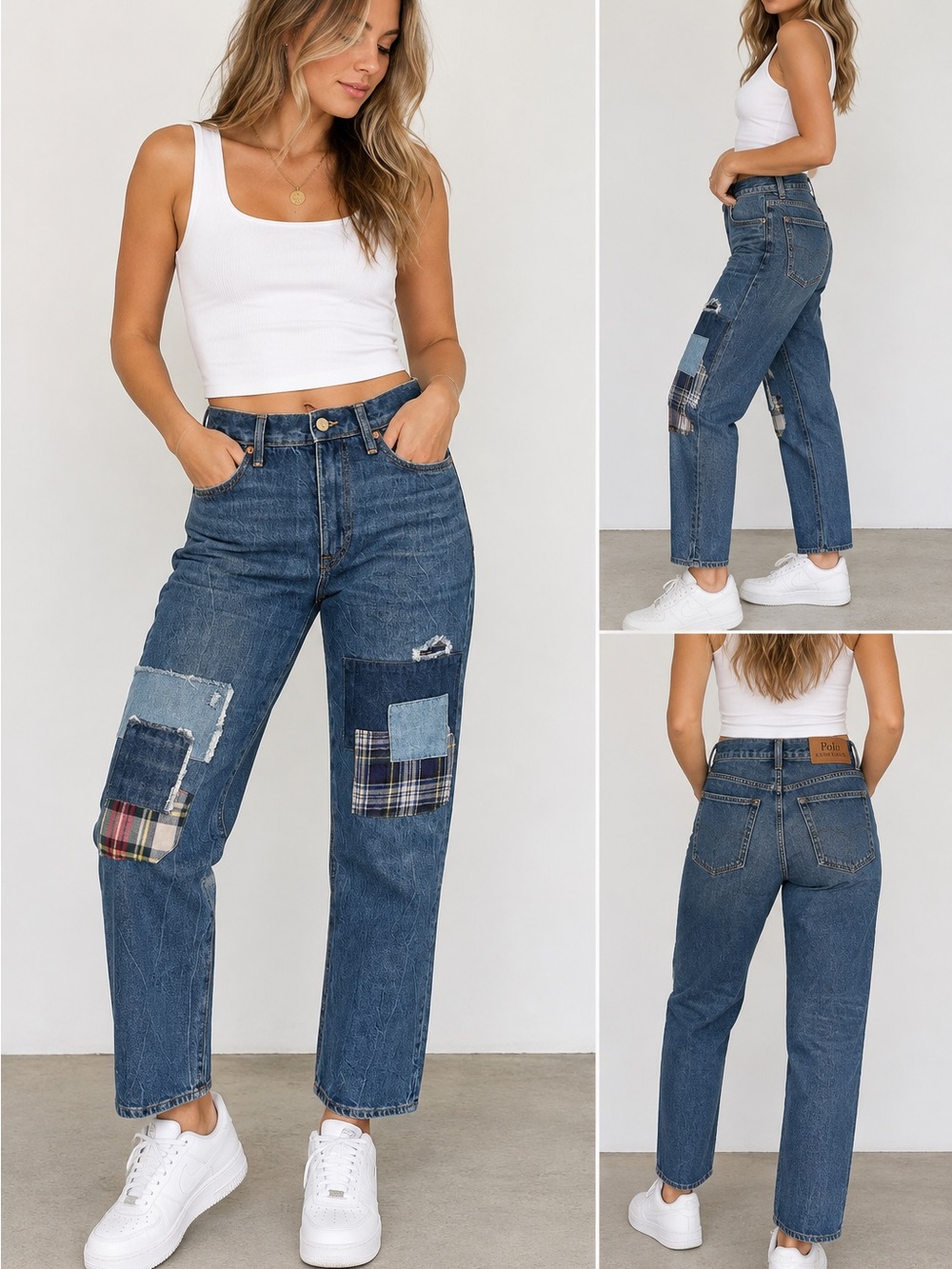 Polo Ralph Lauren Patchwork Slim Tapered/Boyfriend Jeans